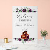 Mariage acrylique violet floral (Mariage)