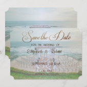 Mariage adorable à la plage, Fleur Save The Date (Devant / Derrière)