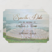Mariage adorable à la plage, Fleurs Save The Date (Devant / Derrière)