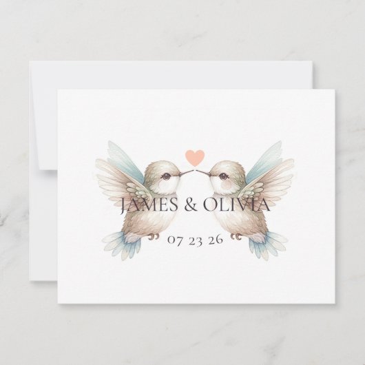 Mariage adorable Ajouter photo Code QR Carte RSVP (Devant)