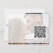 Mariage adorable Ajouter photo Code QR Carte RSVP (Dos)