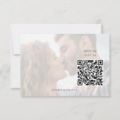 Mariage adorable Ajouter photo Code QR Carte RSVP (Dos)