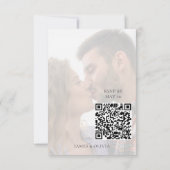 Mariage adorable Ajouter photo Code QR Cartes RSVP (Dos)