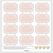 Mariage Adresse Invité Sticker Support en terre cu (Feuille)
