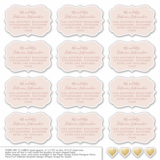 Mariage Adresse Invité Sticker Support en terre cu (Devant)