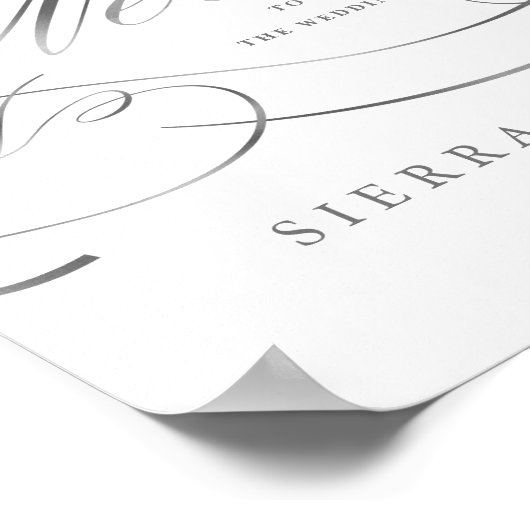 Mariage Affiche de bienvenue Élégant Faux Script A (Coin)