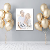 Mariage Affiche de bienvenue Élégant Script Photo