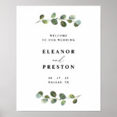 Mariage Affiche de bienvenue, Eucalyptus Green (Devant)