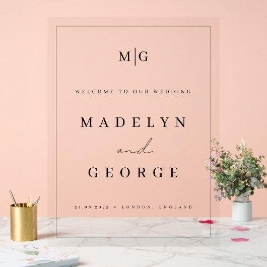 Mariage Affiche de bienvenue Modèle simple minimal (Mariage)