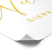 Mariage Affiche de bienvenue Moderne Faux Gold Scr (Coin)