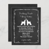 Mariage afghan Hounds Faire-part (Devant / Derrière)