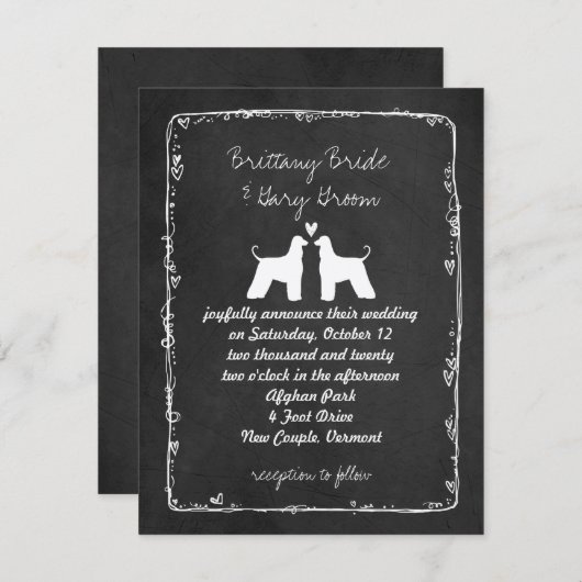 Mariage afghan Hounds Faire-part (Devant / Derrière)