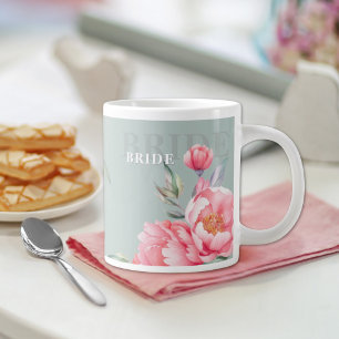 Mariage & Aïd   Mug géant Rose Pivoine et Vert Sau