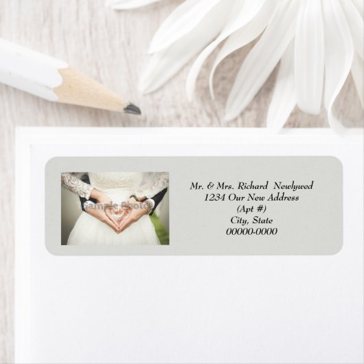 Mariage Ajouter une étiquette d'adresse de retour  (En situation)