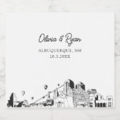 Mariage Albuquerque Étiquette Champagne (Étiquettes simples)