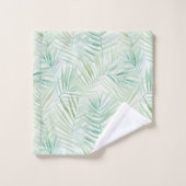 Mariage Aloha Feuilles Tropicales Vertes (Gant de toilette)