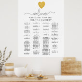 Mariage Alphabétique Gold Foil Heart Tableau de si (Cuisine)