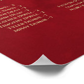 Mariage Alphabétique Rouge et Or Tableau de sièges (Coin)