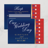 Mariage Américain Patriotique - RSVP (Devant / Derrière)