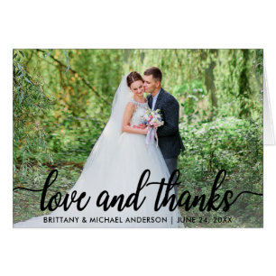 Mariage Amour et Remerciements  Merci Photo Pliée