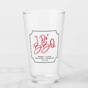 Mariage amusant I Do BBQ Rouge et noir Verre