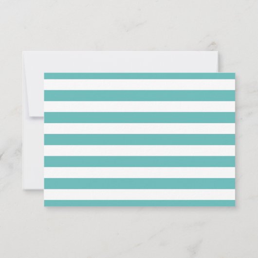 Mariage Ancre en bande turquoise marine RSVP (Dos)