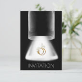 Mariage Anneaux d'or Vip moderne Invitation (Debout devant)
