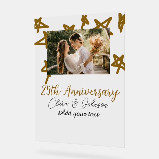 Mariage Anniversaire ajouter nom année image or ét (Angle)