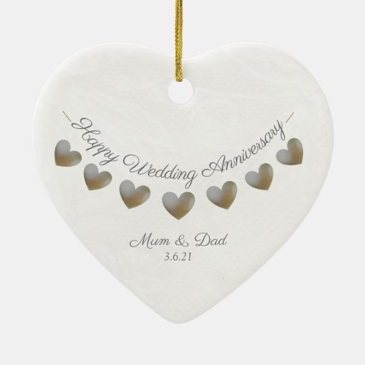 Mariage Anniversaire coeur maman et papa ornement (Dos)
