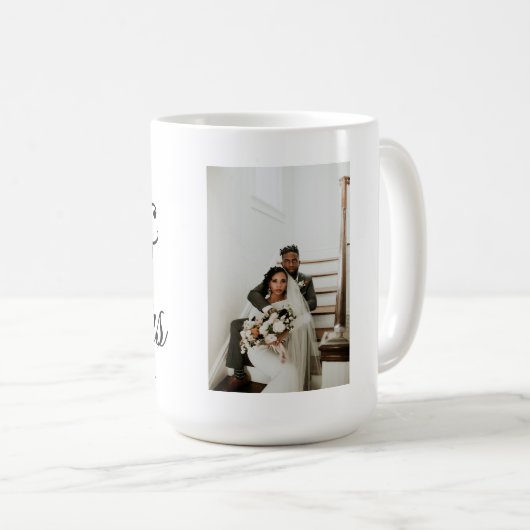 Mariage anniversaire couples cadeau café tasse (Devant droit)