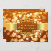 mariage anniversaire fête d'or invitation (Devant / Derrière)