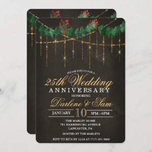 Mariage Anniversaire Invitation de la fête d'hiver