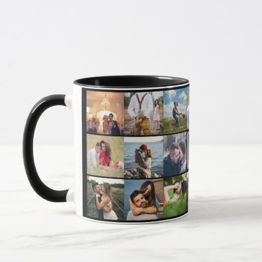 Mariage Anniversaire Photo Collage Cusom Mug (Gauche)