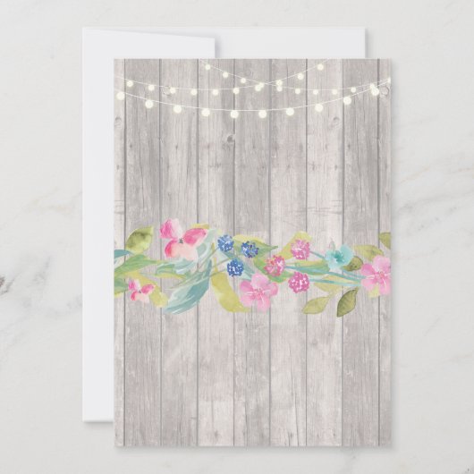 Mariage Anniversaire Rustic Party Invitation (Dos)