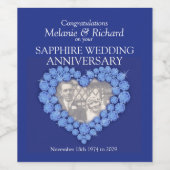 Mariage anniversaire Sapphire étiquettes de vin pe (Étiquettes simples)