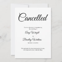 Mariage annulé Faire-part Elegant Card
