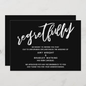 Mariage Annulé simple malheureusement carte noire (Devant / Derrière)