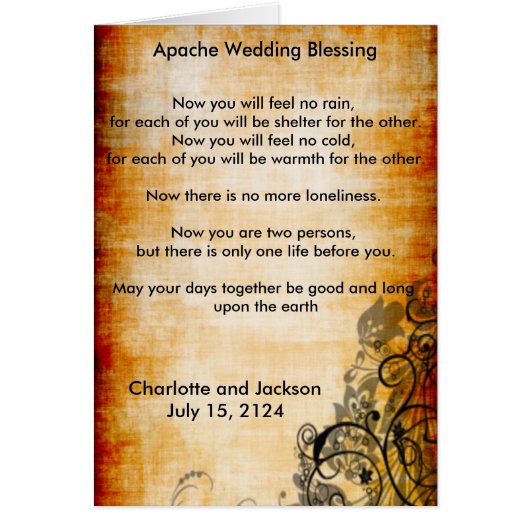 Mariage Apache Bénédiction vieux papier 2 (Devant)