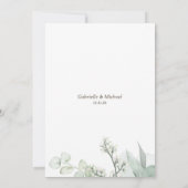 Mariage Apologie Faire-part Vert réduit (Dos)