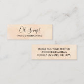 Mariage Apricot Hashtag Mini Carte de boîtier, Tag (Devant / Derrière)