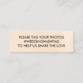 Mariage Apricot Hashtag Mini Carte de boîtier, Tag (Dos)