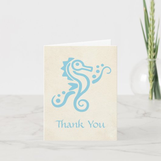 Mariage Aqua Turquoise Seahorse Carte de remerciem (Devant)