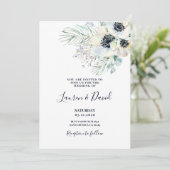 Mariage aquarelle anémone invitation florale (Debout devant)