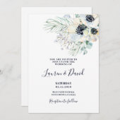 Mariage aquarelle anémone invitation florale (Devant / Derrière)