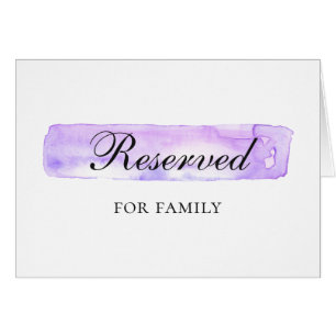 Mariage aquarelle violet. Panneau de réservé simpl