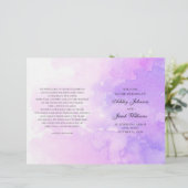 Mariage aquarelle violet. Programme lavande plié (Debout devant)