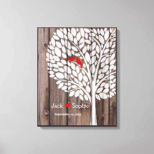 mariage arbre signature livre d'or oiseaux bois ro (Recto)