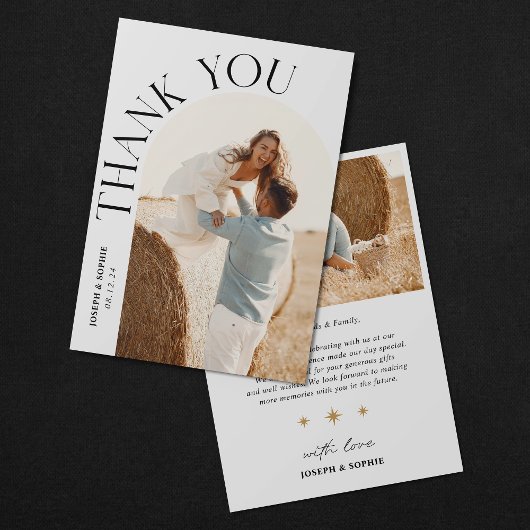 Mariage Arch moderne Carte de remerciements avec 2