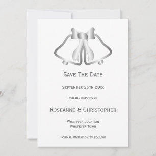 Mariage Argent Enregistrer Les Cloches De La Carte