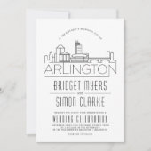 Mariage Arlington | Invitation Skyline stylisée (Devant)